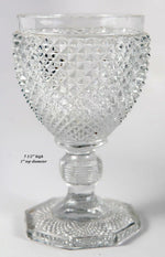 Superb Antique French Baccarat c.1830 Diamond Cut Decanter and Full Size Goblet