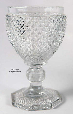 Superb Antique French Baccarat c.1830 Diamond Cut Decanter and Full Size Goblet