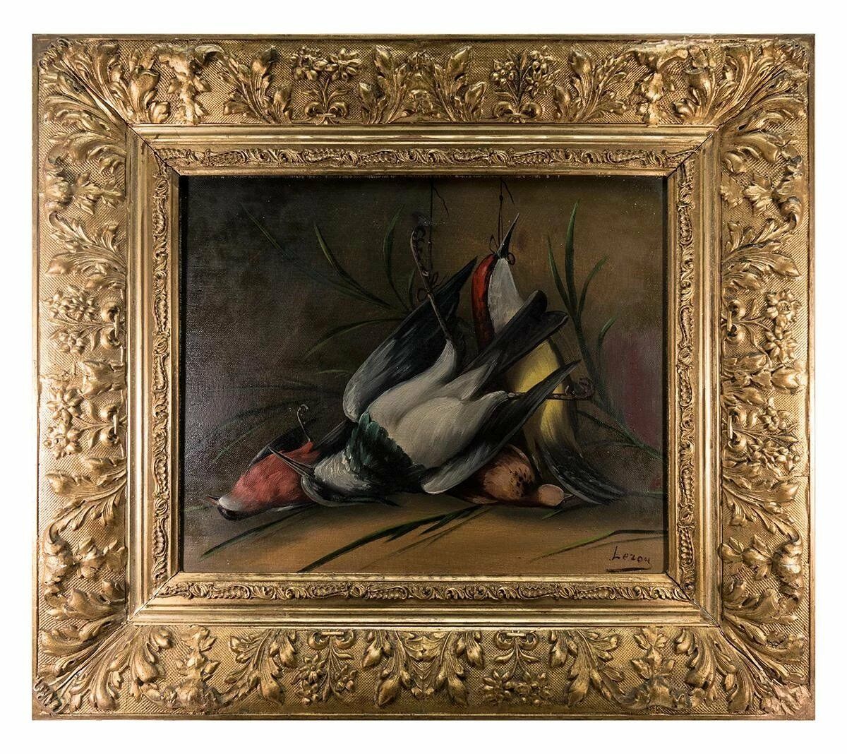 Superb Antique French Oil Painting, Nature Morte, Signed by Artist, Orig. Frame