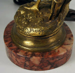 Antique Dore Bronze Sculpture, Moignez, Marble Plinth, a 14" Desk or Table Lamp