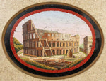 Antique Italian Micromosaic Plaque, Paperweight, Large, In Frame, Rome Coliseum