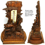 Antique Black Forest 10" Thermometer Stand: Pastoral with Cows, Calf & Herder
