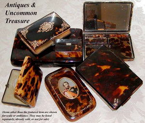 Antique Tortoise Shell Minaudiére, Purse, LARGE! Tortoiseshell Bag, Makeup Compact, Vanity