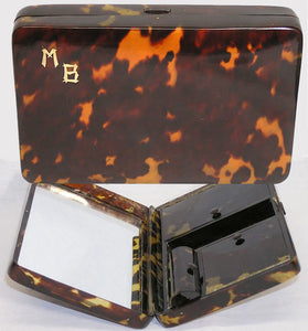 Antique Tortoise Shell Minaudiére, Purse, LARGE! Tortoiseshell Bag, Makeup Compact, Vanity