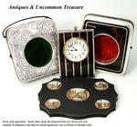 Antique English Sterling Silver & Tortoise Shell Pocket Watch Display Casket - Tortoiseshell, Large!