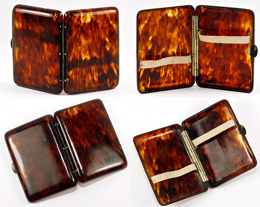 Antique Edwardian Cigarette or Card Case in Tortoise Shell, Tortoiseshell - Excellent!