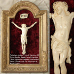 Antique French Dieppe Carved Christ Figure or Sculpture, Gilt Gesso & Wood 17" Frame