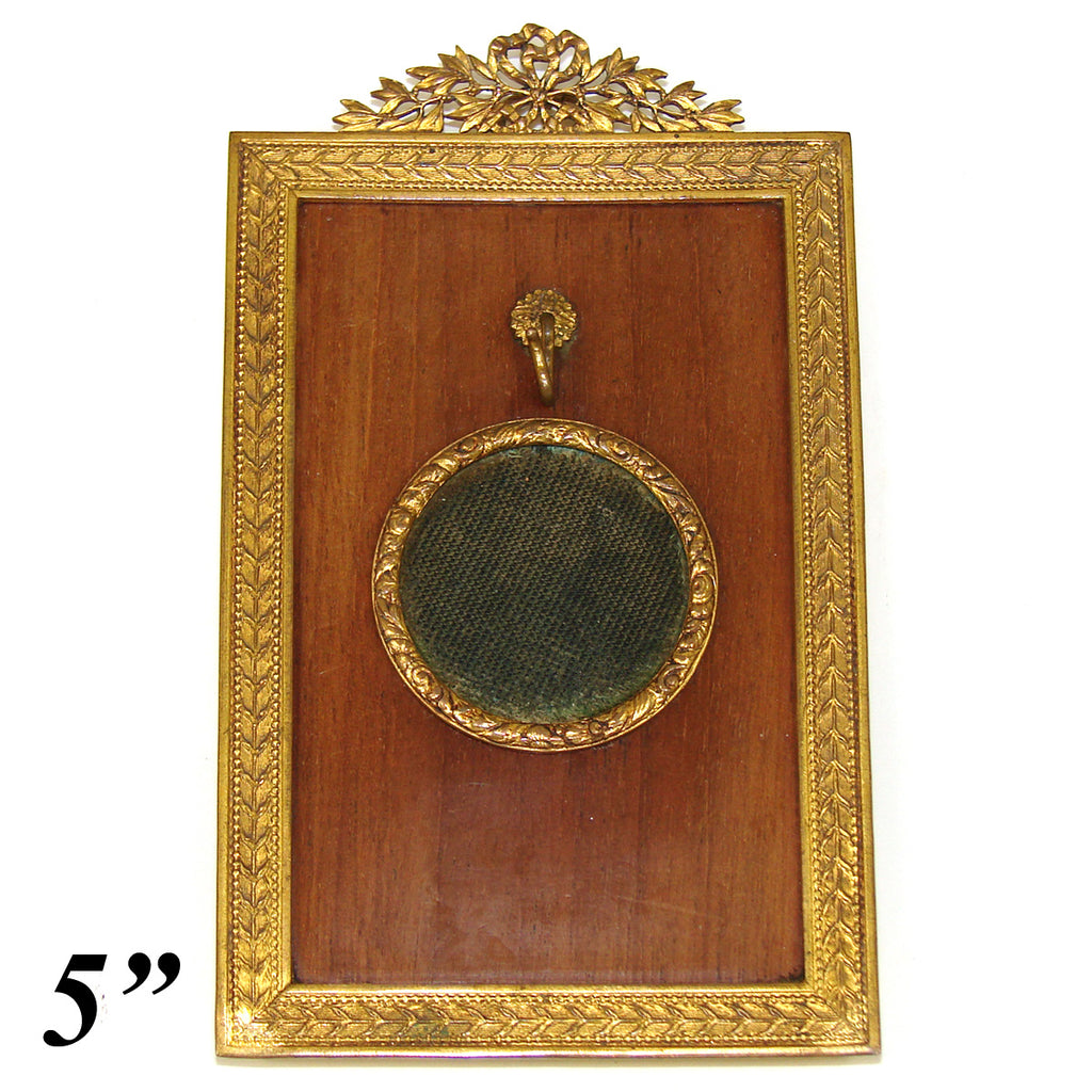 Antique French Napoleon III Era 5" Pocket Watch or Pendant Display, Empire Style Frame