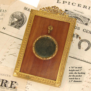 Antique French Napoleon III Era 5" Pocket Watch or Pendant Display, Empire Style Frame