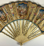 Rare Louis XVI c.1770 Hand Fan, 27.5cm Abanico, Ventaglio, Eventail, HP Silk w Sequins