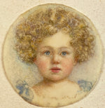 Antique English Portrait Miniature of a Curly Hair Blond Baby Boy, "Harry" in Pendant Frame