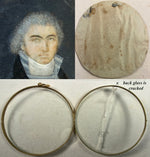 Rare 18k c.1795-99 Portrait Miniature, Incroyables, Marveilleuses, post French Revolution, Directoire