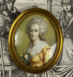 Superb c.1750 Portrait Miniature, Georgian English or Louis XVI French, in Frame