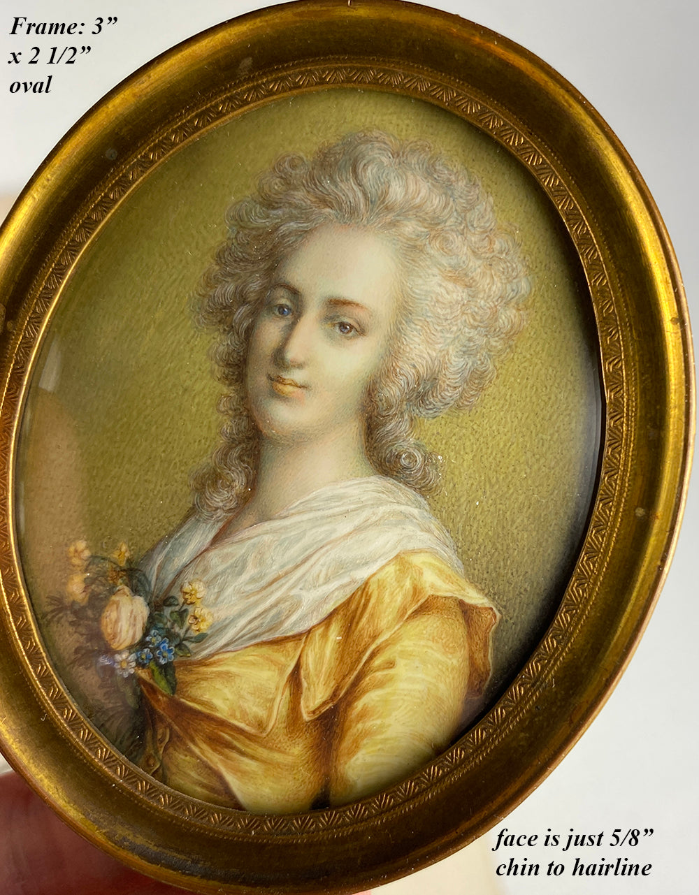 Superb c.1750 Portrait Miniature, Georgian English or Louis XVI French, in Frame