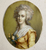 Superb c.1750 Portrait Miniature, Georgian English or Louis XVI French, in Frame