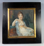 Superb Antique French Portrait Miniature c.1803 by BERNIER, Beautiful Empire Woman, Large Painting