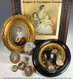 Antique English Portrait Miniature of a Curly Hair Blond Baby Boy, "Harry" in Pendant Frame