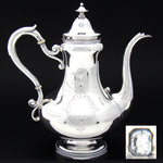 Elegant Antique French Sterling Silver Solitaire Sized Coffee or Tea Pot, Aesthetic Style