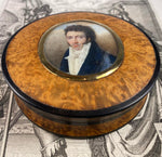 Superb c.1830 French Portrait Miniature Snuff Box, 18k Most Handsome Man, Excellent!