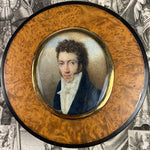 Superb c.1830 French Portrait Miniature Snuff Box, 18k Most Handsome Man, Excellent!