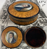 Superb c.1830 French Portrait Miniature Snuff Box, 18k Most Handsome Man, Excellent!