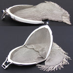 Gorgeous Antique .800 (nearly sterling) Silver 8.5" Mesh Purse, Hand Bag, Jeweled Clasp