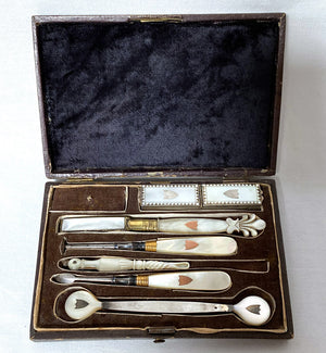 RARE Antique c.1750-90 French Palais Royal Dental Hygiene Travel Necessaire, 18k Gold, Complete