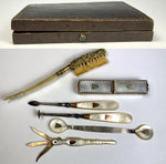 RARE Antique c.1750-90 French Palais Royal Dental Hygiene Travel Necessaire, 18k Gold, Complete