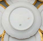 Elegant set of 12 Gold Enamel Rim, Monogram Dinner Plates, 19th C.T&V Limoges France 9.5"