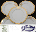 Set of 6 Antique Dessert Plates 6pc, 7 3/4" Gold Enamel and Elegant Monogram Bavari-)*++++++++++++