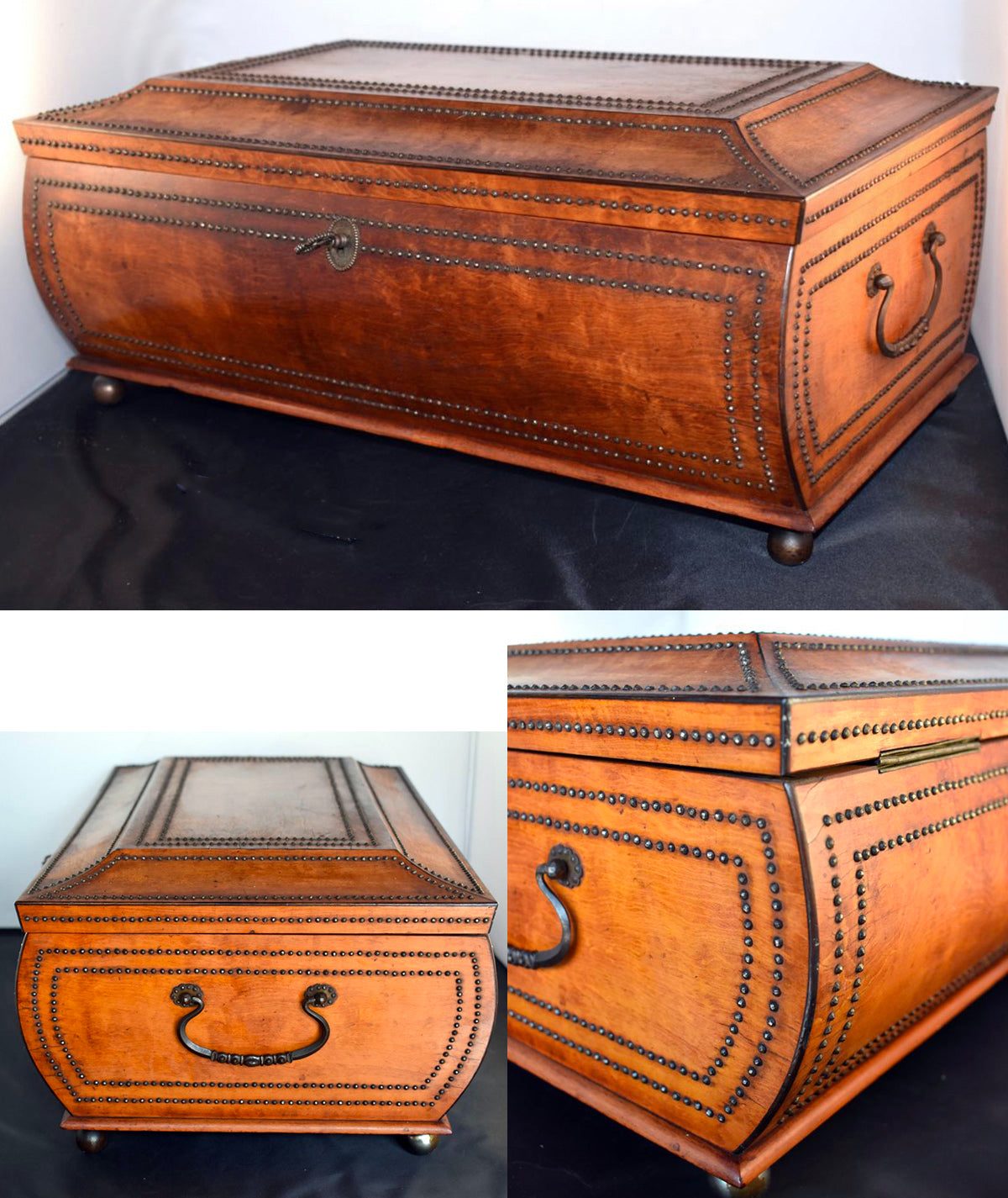 Rare 18th to early 19th Century French Coffret d' Marriage, Cut Steel Pique, Cashmeres Box, Chest