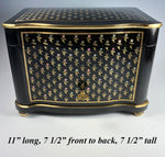 Fine Antique French Napoleon III Boulle & Ebony 11" x 7.5" Cigar Cabinet, Chest, Box, c.1850