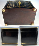 Fine Antique French Napoleon III Boulle & Ebony 11" x 7.5" Cigar Cabinet, Chest, Box, c.1850