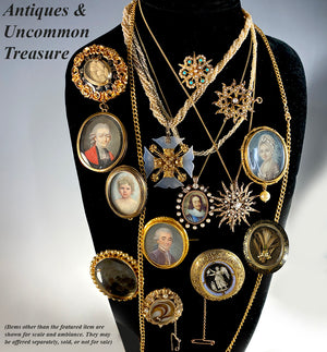 Elegant Victorian Era Mourning Brooch, 18k Gold, Kiln-fired Enamel, Hair Locket, Seed Pearls