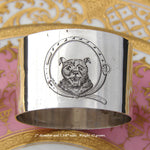 Charming Antique French Hallmarked Sterling Silver Napkin Ring, Rare Bear or Dog Figure