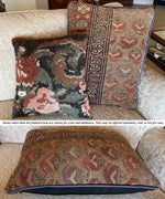 Antique Woven Kilim or Rug-like Tapestry Panel Made into 21" x 16" Sofa or Throw Pillow