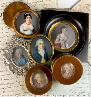 Fine 18th Century French Portrait Miniature in Silver Locket, outer Cast Silver Ornate Frame