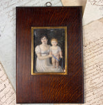 Fine Antique French Empire Portrait Miniature, Countess de Montenay and Baby Son, Child, 1815