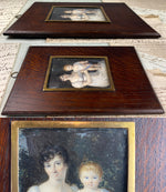 Fine Antique French Empire Portrait Miniature, Countess de Montenay and Baby Son, Child, 1815