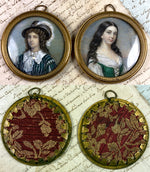 Superb Pair (2) of Bohemian or German Portrait Miniatures, Young Couple or Brother Sister