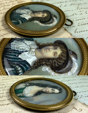 Superb Pair (2) of Bohemian or German Portrait Miniatures, Young Couple or Brother Sister