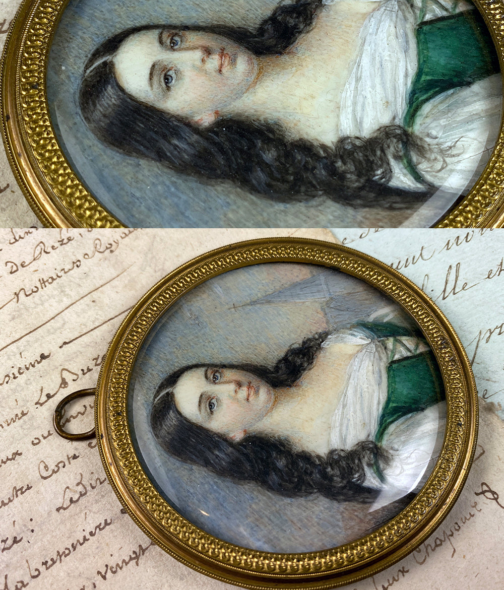 Superb Pair (2) of Bohemian or German Portrait Miniatures, Young Couple or Brother Sister