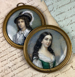 Superb Pair (2) of Bohemian or German Portrait Miniatures, Young Couple or Brother Sister