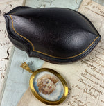 Fine Antique Victorian Portrait Miniature of a Child, 9k Locket, 18k Bale, In Original Box