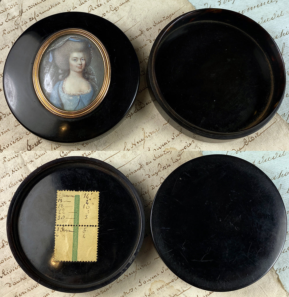 Superb 18th Century French Snuff Box with Portrait Miniature, Louis XV-XVI Era, 18k Gold