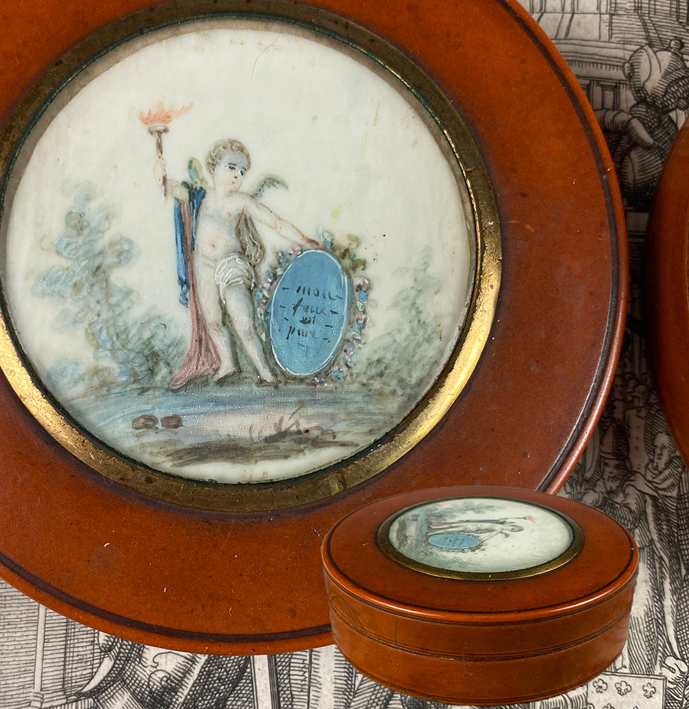 Superb Antique French 18th Century Snuff, Patch or Bonbon Box, Portrait Miniature