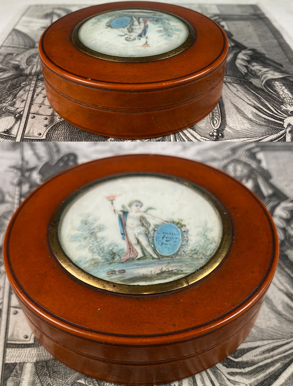 Superb Antique French 18th Century Snuff, Patch or Bonbon Box, Portrait Miniature