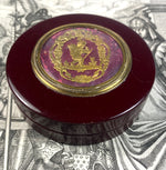 Antique 18th Century French Lacquer Snuff Box, Foil and 18k Gold Plaque, Like Vernis Martin