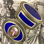 Fine 19th Century French Kiln-fired Enamel & Sterling Silver Vermeil Portrait Miniature Snuff Box