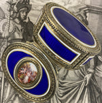 Fine 19th Century French Kiln-fired Enamel & Sterling Silver Vermeil Portrait Miniature Snuff Box